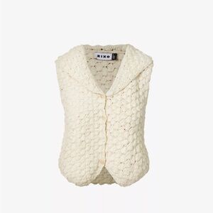 RIXO London Monika Crochet Lace Sleeveless Lace Top Neutral Size     Vest